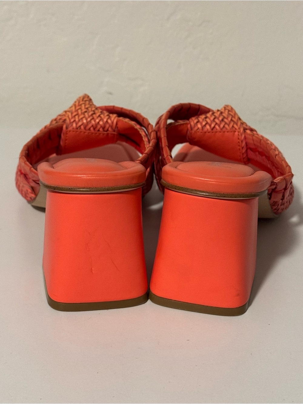 Marc Fisher Braided Coral/Orange Slide Mules - Picture 4 of 8